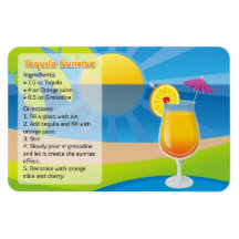 Tequila sunrise recipe rectangular magnets