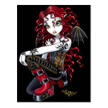 Terri Red Tattooed Faerie Postcard