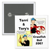 Terri&Tory's, CrawfishBoil2007 Pinback Buttons