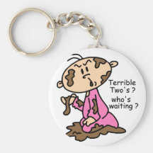 Terrible Two's? Who's Waiting? Baby (PINK) Key Chain
