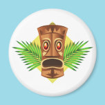 Terrifying Tiki Tropical Statue With Palms magnets