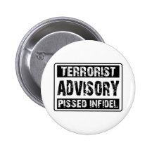 Terrorist Advisory 3 Pinback Buttons