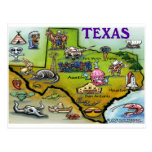 TEXAS Cartoon Map Postcard