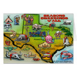 TEXAS Christmas Map Greeting Card