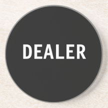 Texas holdem dealer button coaster