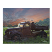Texas pickup truck postcard