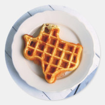 Texas Waffle Round Stickers