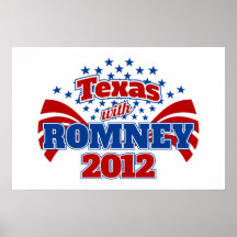 Texas with Romney 2012 Poster