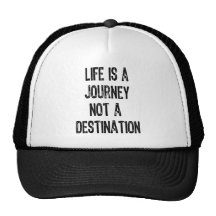 Text- Life Is A Journey Not A Destination-Black Mesh Hat