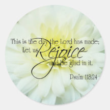 Textured Chrysanthemum Psalm 118:24 Sticker