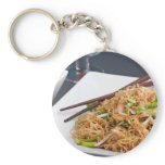 Thai Food Lo Mein Noodles Dish keychains