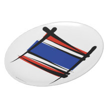 Thailand Brush Flag Plate