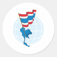 Thailand Round Stickers