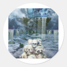 THANATOS' KNELL ROUND STICKERS