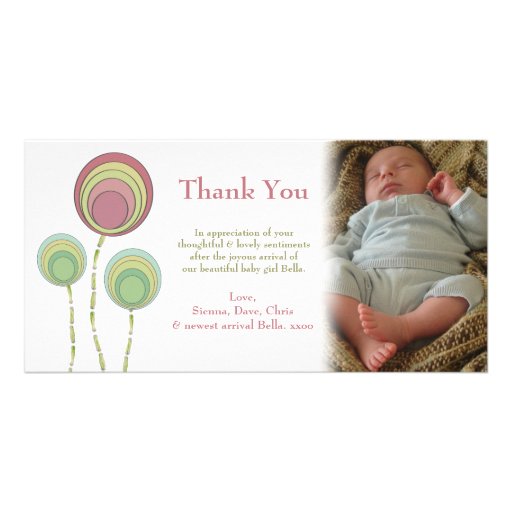 Thank You Baby Boy or Girl Photo Card Template