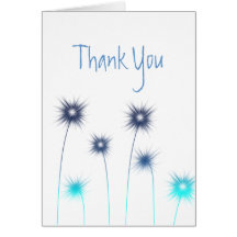 Thank You Blue Flowers Greeting Card