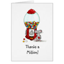 Thank you Card - Gumball Design with cute lMouse