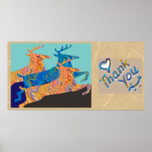 Thank You - Deer Collection Abstract Posters