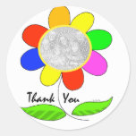Thank you flower photo stickers