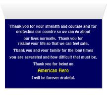 Thank You For Serving Our Country Cards