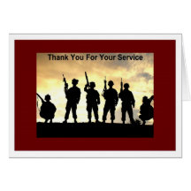 Thank You For Your Service Greeting Cards