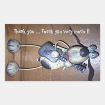 Thank You Hound Dog Rectangle Sticker