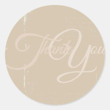 Thank You Label Seal - Wedding Beige Round Stickers
