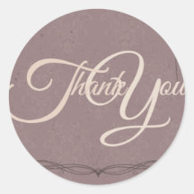 Thank You Label Seal - Wedding Purple Sticker