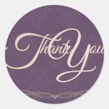 Thank You Label Seal - Wedding Purple Sticker