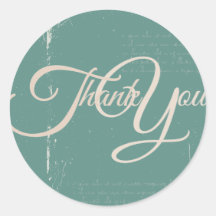 Thank You Label Seal - Wedding Teal Sticker