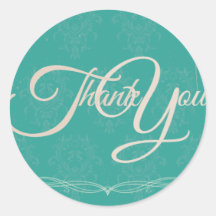 Thank You Label Seal - Wedding Turquoise Sticker