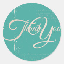Thank You Label Seal - Wedding Turquoise Sticker