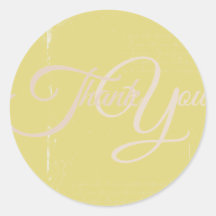 Thank You Label Seal - Wedding Yellow Round Sticker