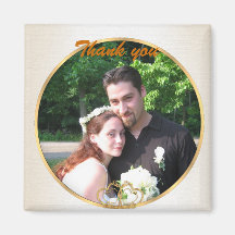 Thank you photo Magnet gold hearts