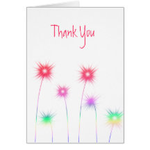 Thank You Pink Flowers Greeting Card