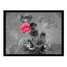 Thank You! Pink Rose Postcard