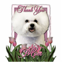 Thank You - Pink Tulips - Bichon Frise Photo Cutouts