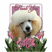 Thank You - Pink Tulips - Poodle - Apricot Photo Cutouts