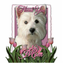 Thank You - Pink Tulips - West Highland Terrier Acrylic Cut Outs