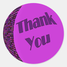 Thank You Purple Round Stickers