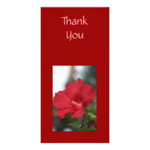 Thank You Red Hibiscus Personalized Photo Card