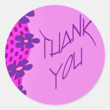 thank you round sticker