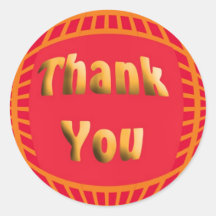 thank you round sticker