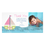 Thank You Sail Boat Birthday Party Photocard Customised Photo Card