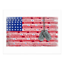 Thank You Soldier Dog Tags Post Card