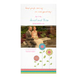 Thank You Tall Rainbow Flowers Wedding Photo Card