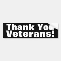 Thank You Veterans! Bumper Sticker