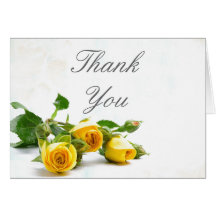 Thank you yellow rose wedding note card
