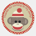 Thanks for coming to my party sock monkey sticker