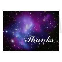 Thanks Purple Galaxy Cluster Greeting Cards